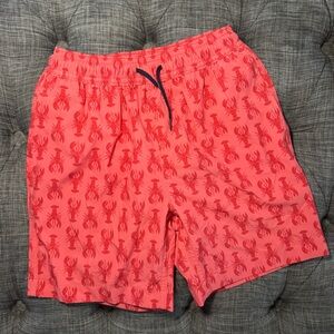 J. Crew Coral Swim Trunks with Lobster Print